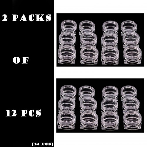 2 Packs Of 12Pcs Round Small Storage Plastic Bottles For Jewelry Beads Cosmetics And Accessories